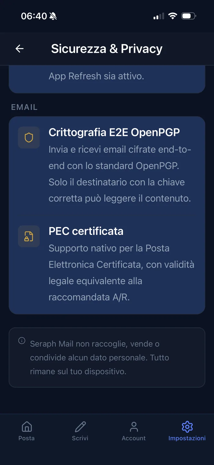 OpenPGP e PEC Seraph Mail